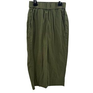Everlane Olive Wide Leg Stretch Waist Womens Pants Size 4 Cotton Blend